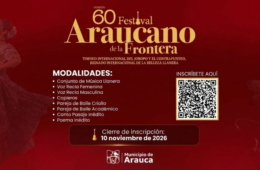 El Festival Araucano de la Frontera cumple 60 ediciones y pone al joropo en el centro de diciembre
