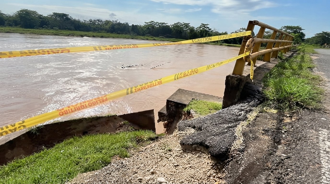 El Banadía erosiona el acceso al puente y&hellip;