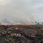 Fuego en la Sábana de la Vieja pusieron a prueba a los bomberos de Tame